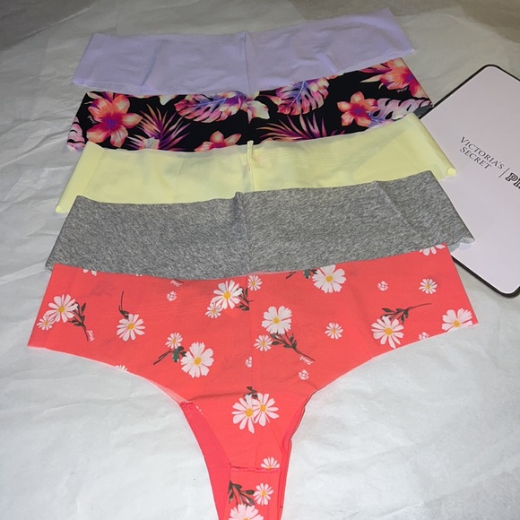 5pk Victoria's Secret PINK THONG No Show Panties - Picture 11 of 16